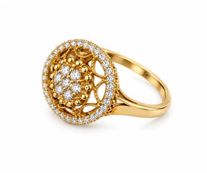 Yellow Gold Diamond Ring ORA-179 - view 1