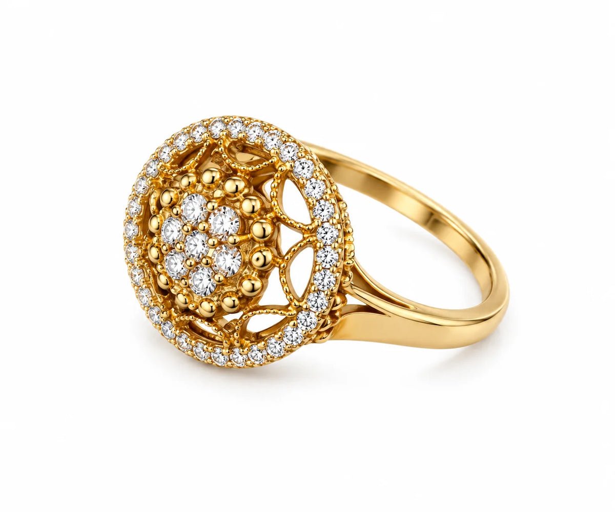 Yellow Gold Diamond Ring ORA-179 - view 1