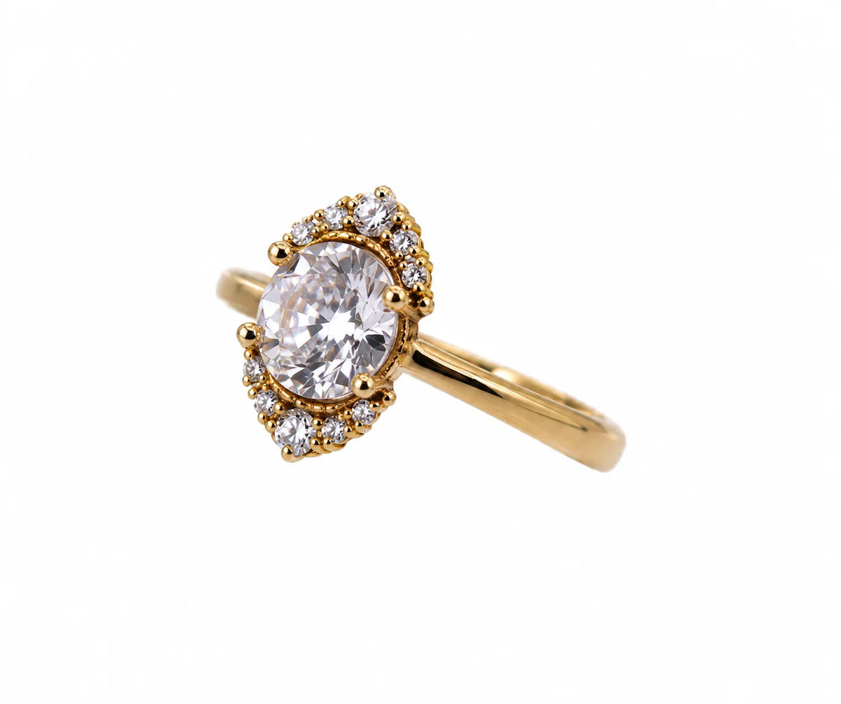 Yellow Gold Diamond Ring ORA-180 - view 2