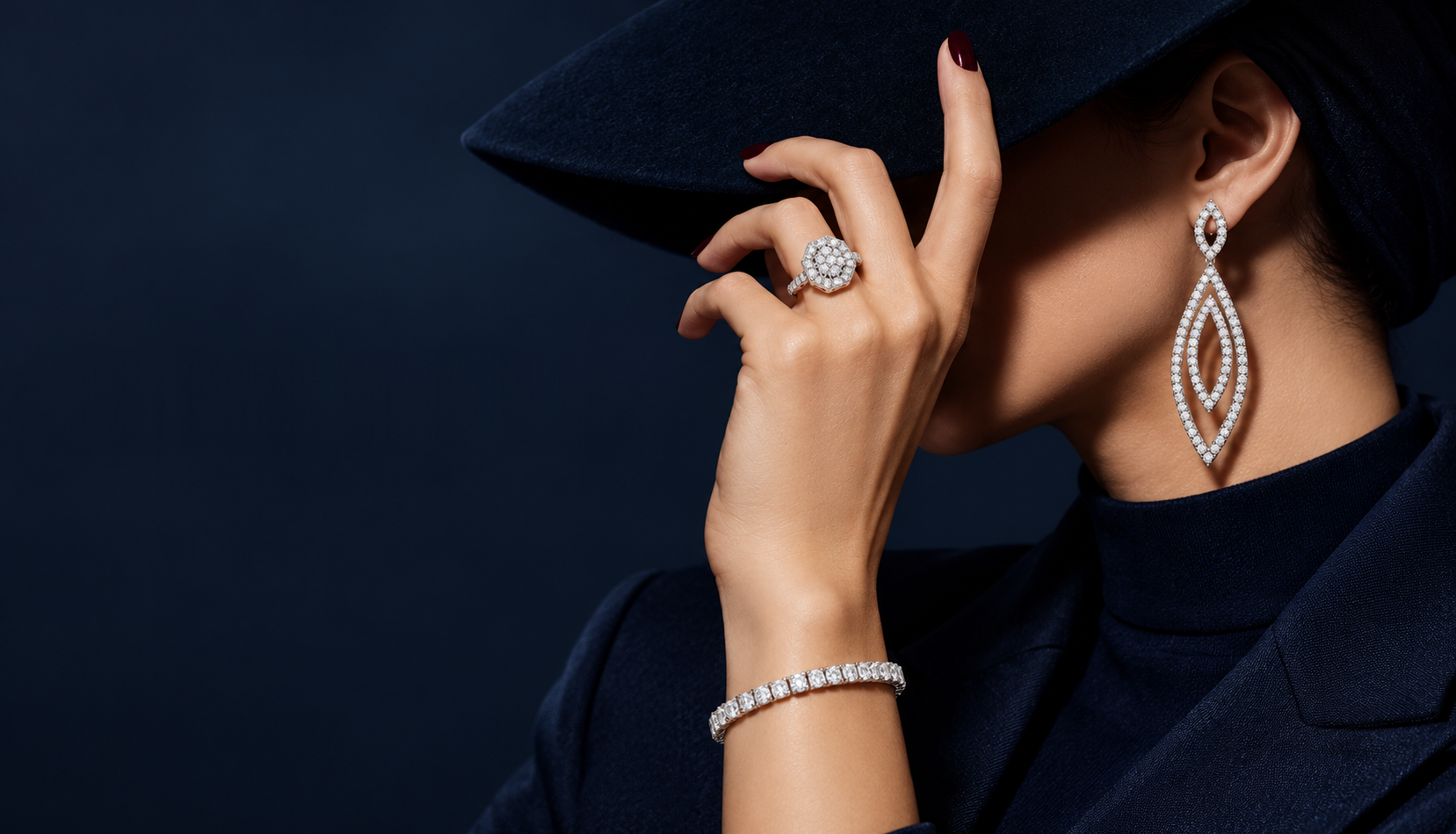 ORO CASA diamond ring, earrings and bracelet